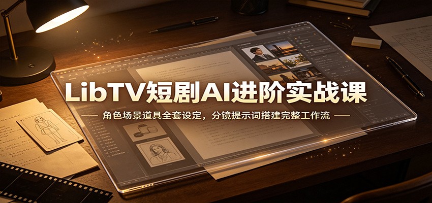LibTV短剧AI进阶实战课:角色场景道具全套设定,分镜提示词搭建完整工作流网创吧-网创项目资源站-副业项目-创业项目-搞钱项目网创吧