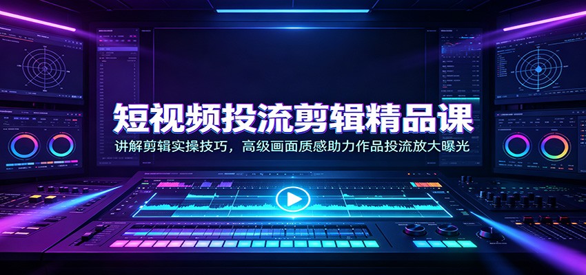 短视频投流剪辑精品课：讲解剪辑实操技巧，高级画面质感助力作品投流放大曝光网创吧-网创项目资源站-副业项目-创业项目-搞钱项目网创吧