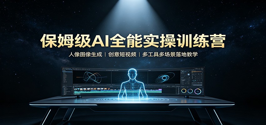 保姆级AI全能实操训练营：人像图像生成，创意短视频，多工具多场景落地教学网创吧-网创项目资源站-副业项目-创业项目-搞钱项目网创吧