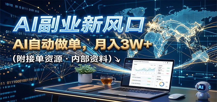 AI副业新风口,AI自动做单,月入3W+,附接单资源网创吧-网创项目资源站-副业项目-创业项目-搞钱项目网创吧