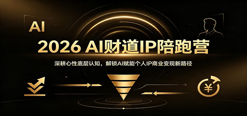 2026 AI财道IP陪跑营：深耕心性底层认知，解锁AI赋能个人IP商业变现新路径网创吧-网创项目资源站-副业项目-创业项目-搞钱项目网创吧