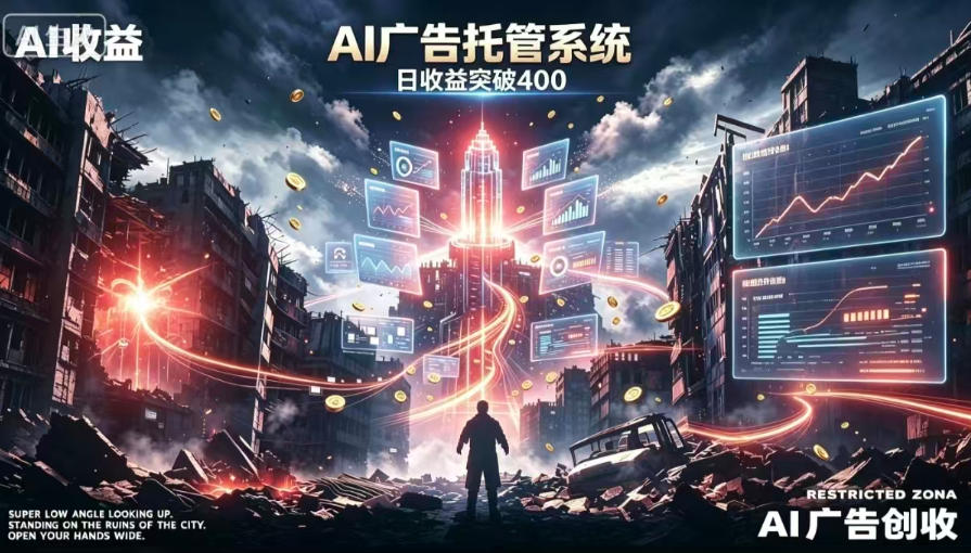 AI智能广告,全自动化运行,单日可达400+,小白新手0基础上手【揭秘】网创吧-网创项目资源站-副业项目-创业项目-搞钱项目网创吧