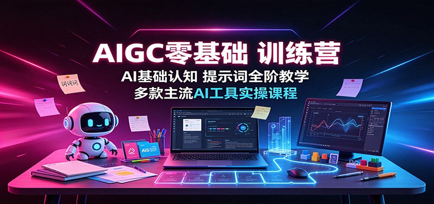 AIGC零基础训练营：AI基础认知，提示词全阶教学，多款主流AI工具实操课程网创吧-网创项目资源站-副业项目-创业项目-搞钱项目网创吧