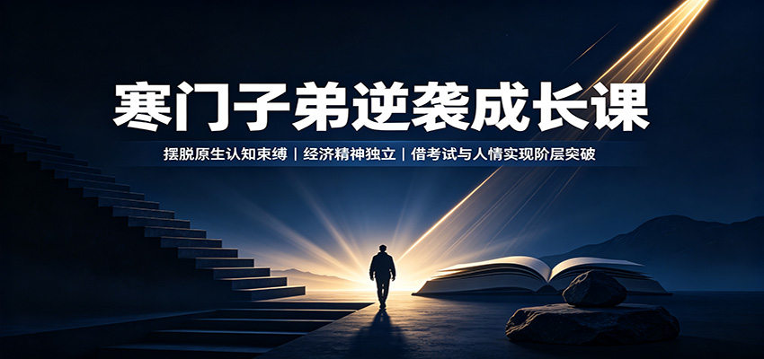寒门子弟逆袭成长课:摆脱原生认知束缚,经济精神独立,借考试与人情实现阶层突破网创吧-网创项目资源站-副业项目-创业项目-搞钱项目网创吧