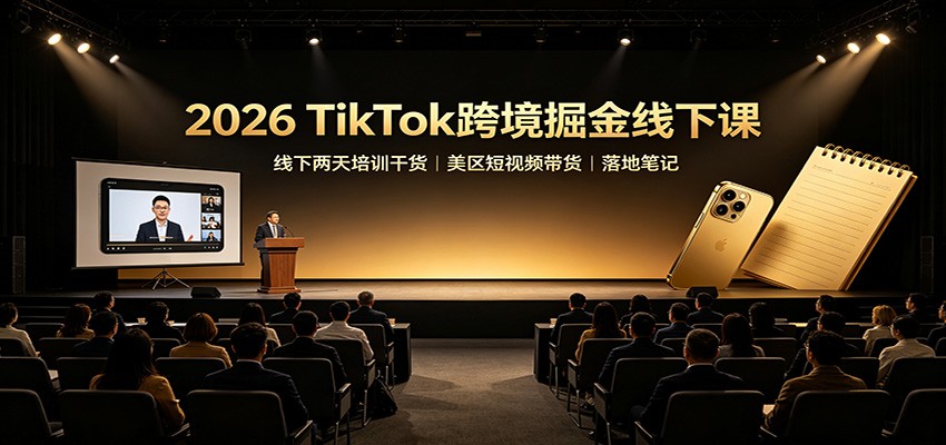 2026 TikTok跨境掘金线下课:线下两天培训干货,美区短视频带货落地笔记网创吧-网创项目资源站-副业项目-创业项目-搞钱项目网创吧