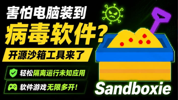 害怕电脑装到病毒软件?开源沙箱工具来了,轻松隔离运行未知应用,还能软件游戏无限多开!Sandboxie网创吧-网创项目资源站-副业项目-创业项目-搞钱项目网创吧