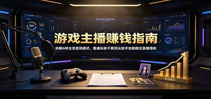 游戏主播赚钱指南:拆解6种主流变现模式,普通玩家不靠顶尖技术也能稳定直播增收网创吧-网创项目资源站-副业项目-创业项目-搞钱项目网创吧