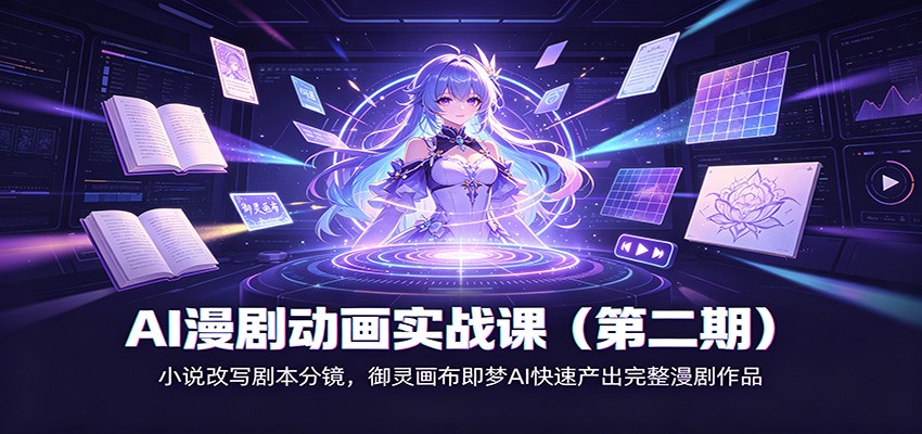 AI漫剧动画实战课(第二期):小说改写剧本分镜,御灵画布即梦AI快速产出完整漫剧作品网创吧-网创项目资源站-副业项目-创业项目-搞钱项目网创吧