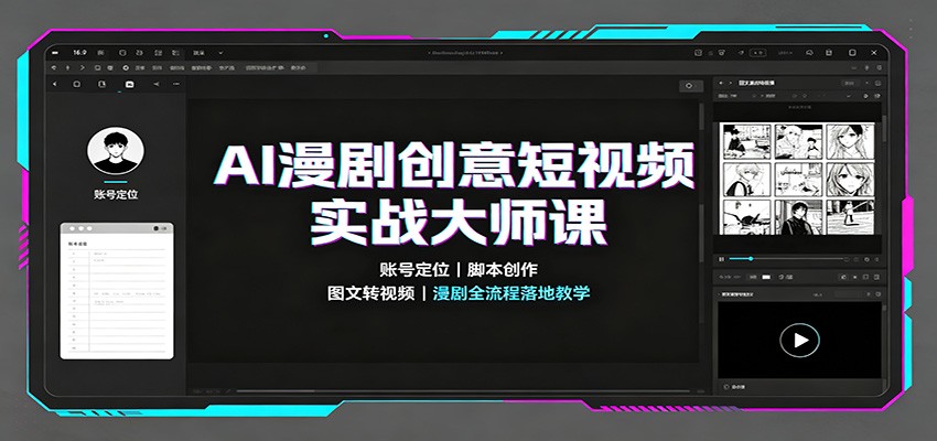 AI漫剧创意短视频实战大师课：账号定位脚本创作，图文转视频，漫剧全流程落地教学网创吧-网创项目资源站-副业项目-创业项目-搞钱项目网创吧
