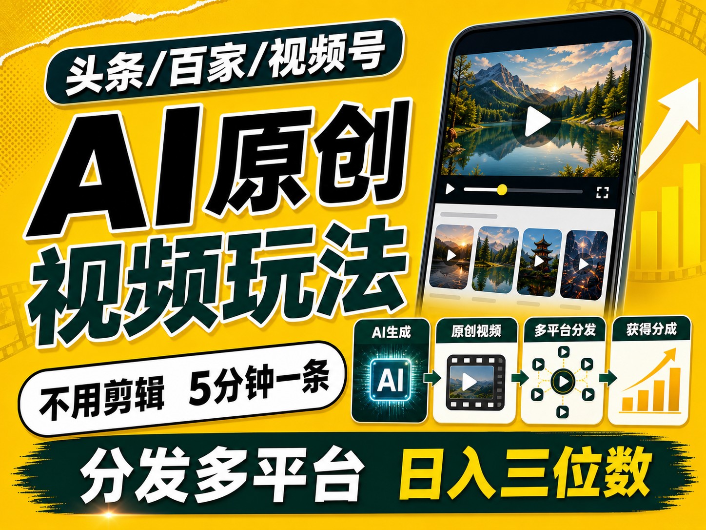 2026头条百家号升级玩法 5分钟一条原创视频 发多平台赚收网创吧-网创项目资源站-副业项目-创业项目-搞钱项目网创吧