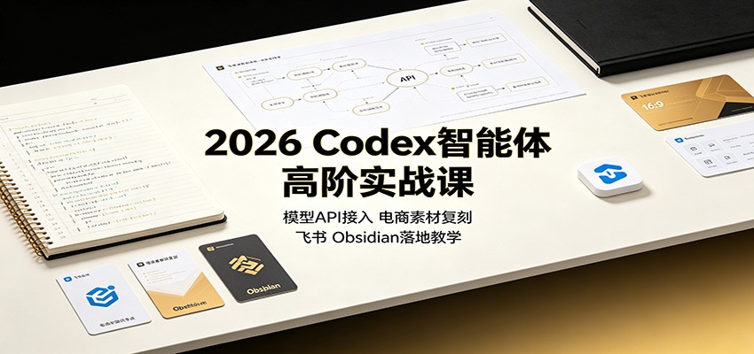 2026 Codex智能体高阶实战课：模型API接入，电商素材复刻，飞书Obsidian落地教学网创吧-网创项目资源站-副业项目-创业项目-搞钱项目网创吧