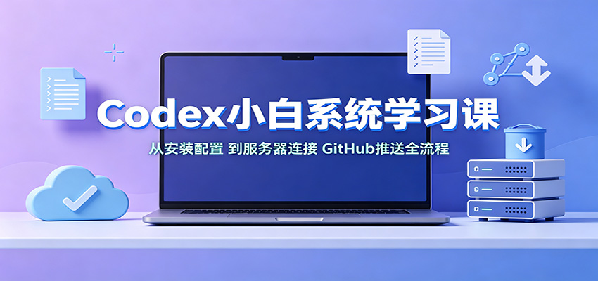 Codex小白系统学习课:小从安装配置,到服务器连接、GitHub推送全流程网创吧-网创项目资源站-副业项目-创业项目-搞钱项目网创吧