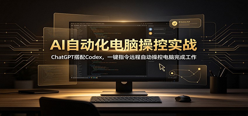 AI自动化电脑操控实战：ChatGPT搭配Codex，一键指令远程自动操控电脑完成工作网创吧-网创项目资源站-副业项目-创业项目-搞钱项目网创吧
